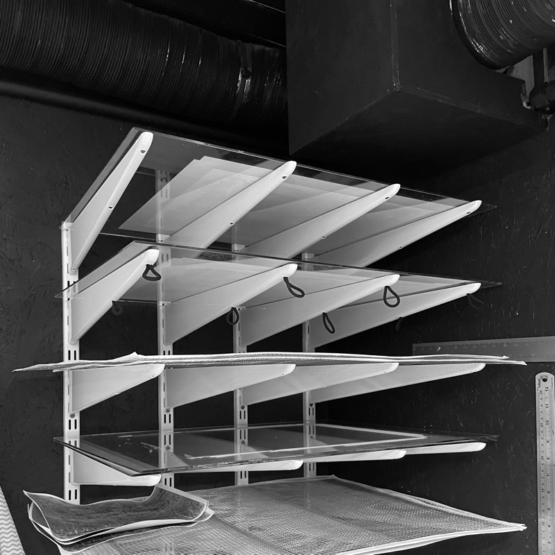 drying shelves