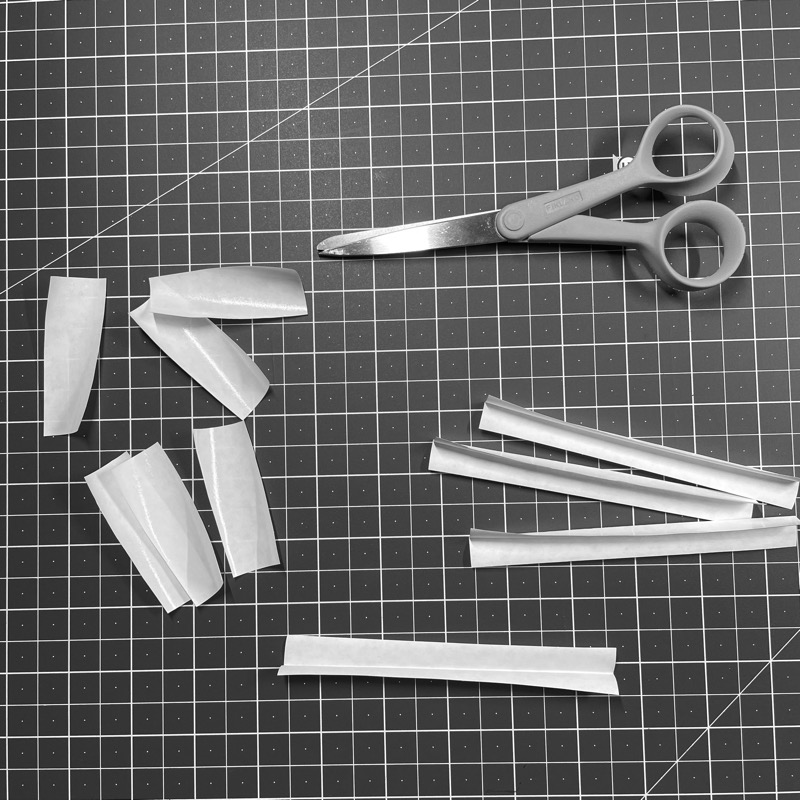 precut bits of paper tape